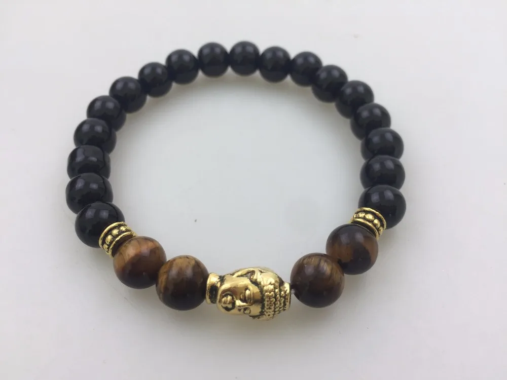 Браслеты Будды из натурального камня модные браслеты желтый тигровый глаз