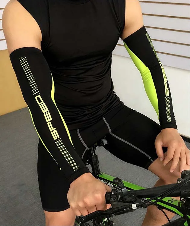 1 pair green 1 пара спорт рукава от солнца / рукав для баскетбола / гильза на руку защита / Велоспорт Бег руки UV нарукавники Рыбалка Для мужчина женщин - Цвет: 1 pair green