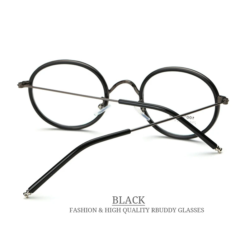 Rbuddy круглый поддельные Очки прозрачный Для женщин мужчин Металл Изысканные