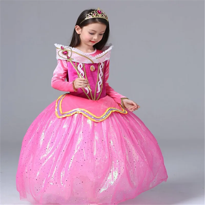Популярное детское новое платье принцессы Спящей красавицы Авроры для маленьких