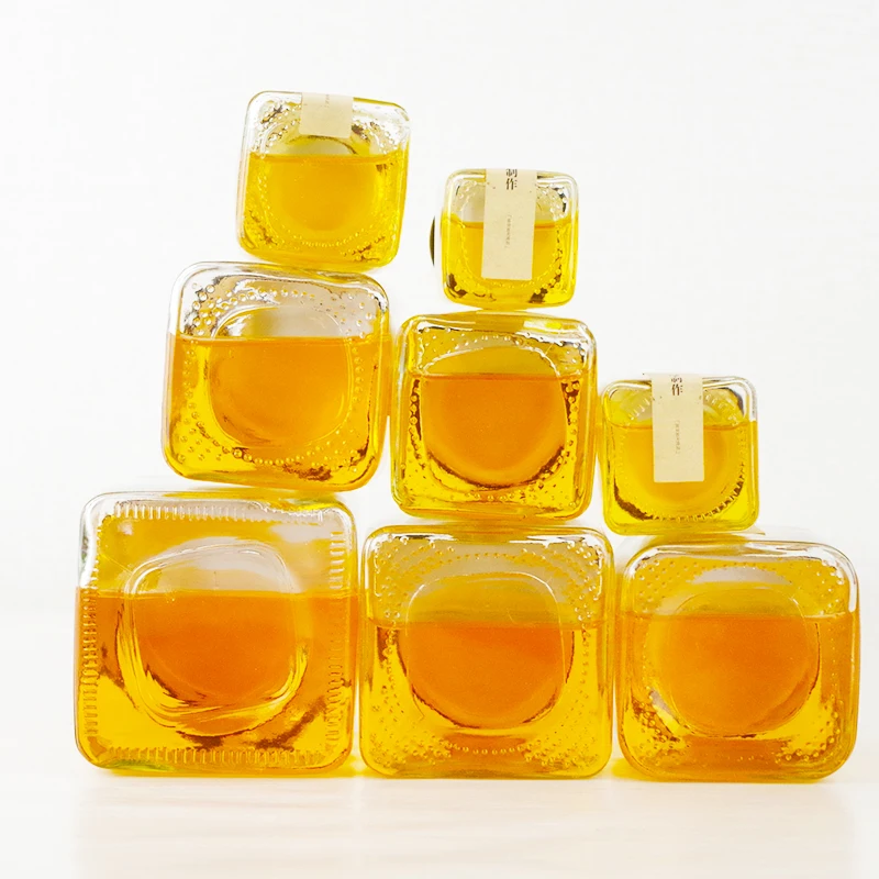 Бесплатная доставка 2 шт./лот Квадратные прозрачные стеклянные пустые бутылки