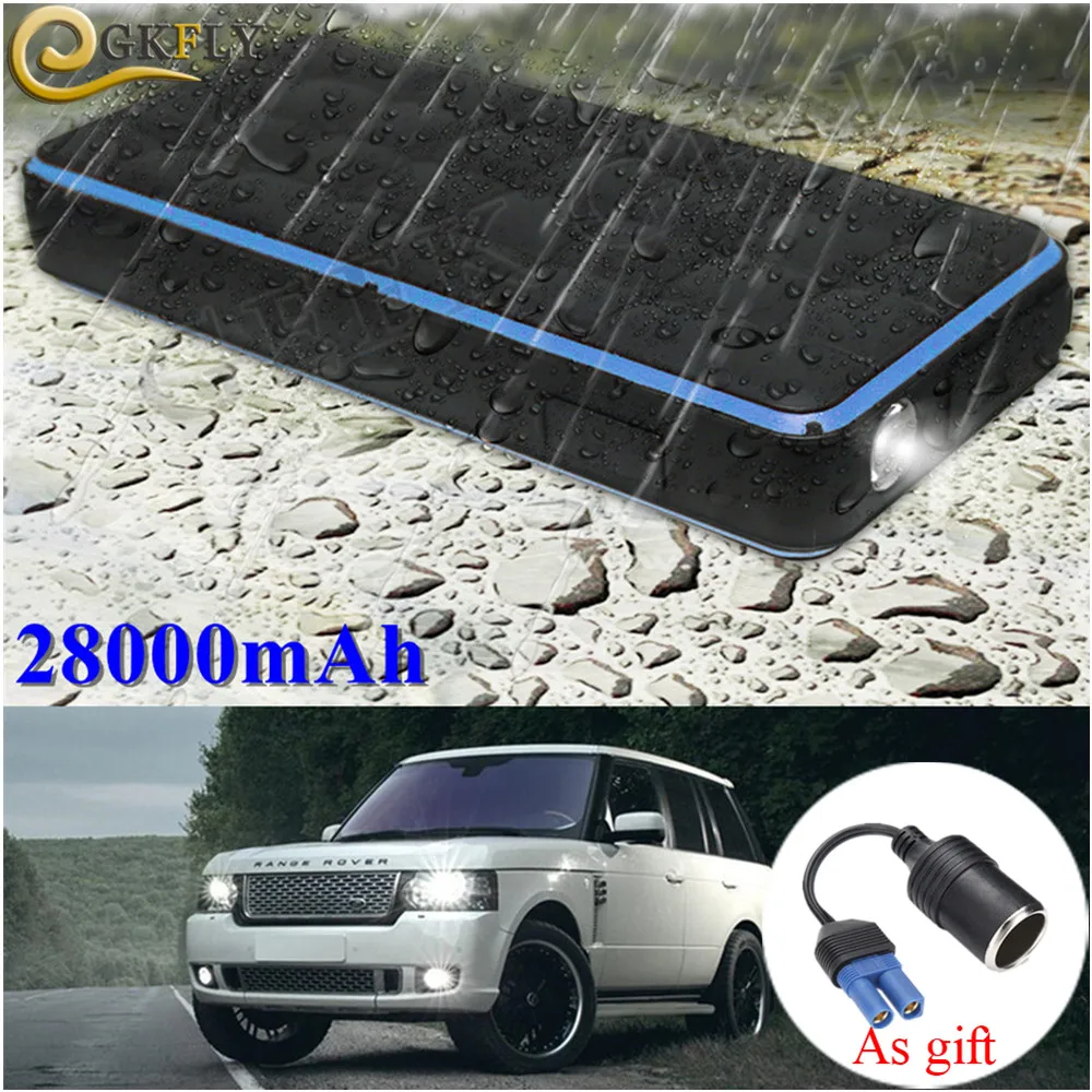 IP65 Водонепроницаемый 28000 mAh 12 V автомобильный пусковой стартер power Bank 1000A портативное пусковое устройство Автомобильное зарядное устройство для бензина 8.0L дизель 6.0L