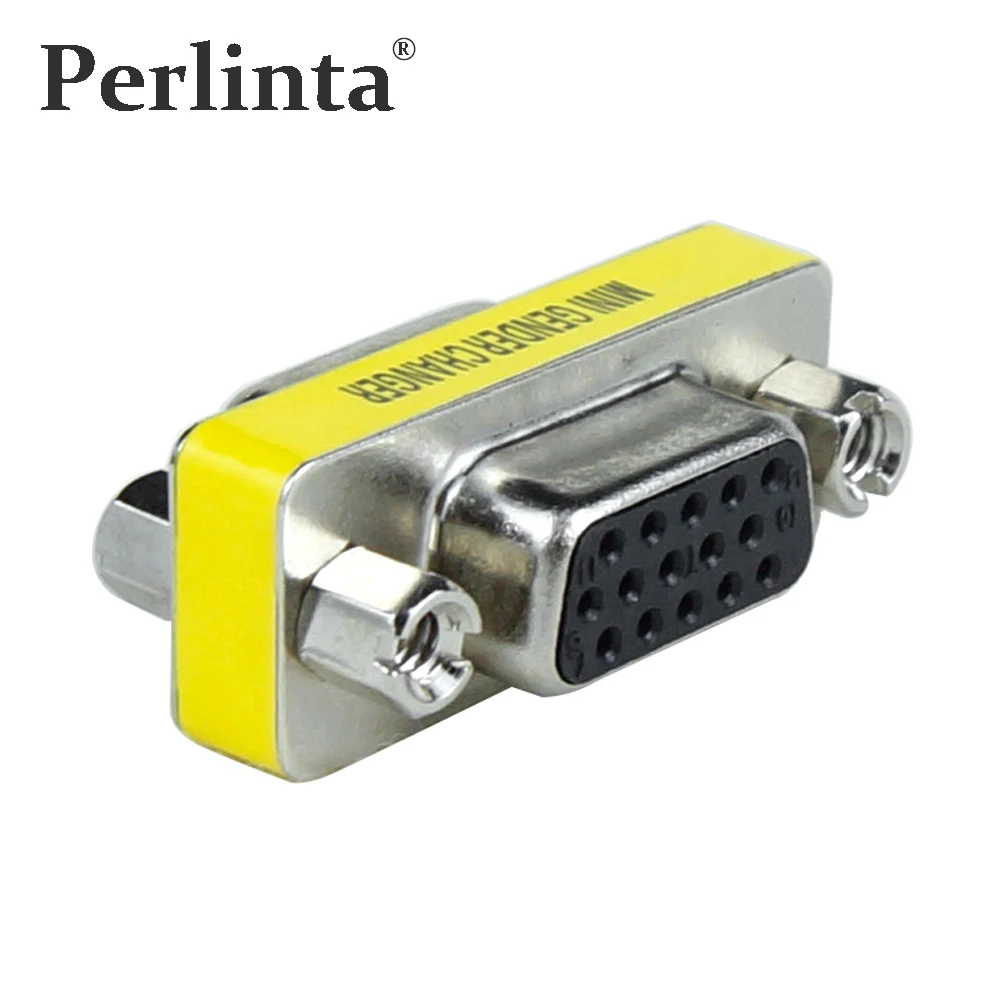 Perlinta VGA к VGA адаптер, 15 Pin мама к гнезду монитор SVGA VGA пол смены адаптера для монитора компьютера