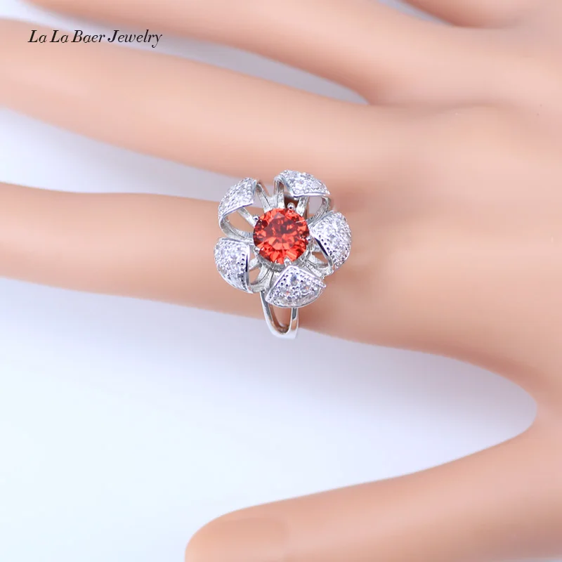 L &amp B большой 3D цветок дизайн серебряный цвет Ювелирные наборы 925 штамп модные