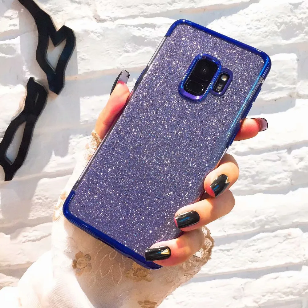 Блестящий чехол из ТПУ с наклейками для Samsung Galaxy S9 S8 Plus S7 S6 Edge J5 J7 A5 A7 2016 J3 A3 2017 A6 A8 2018