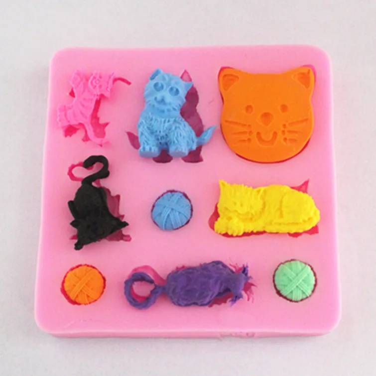 1 шт. мультяшная кошка шоколадные конфеты Jello силиконовая форма для торта