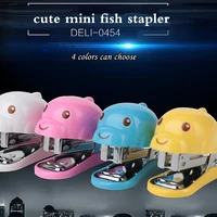 1 pcs4pcs mini fish stapler set cartoon office school supplies stationery paper clip binding binder book sewer