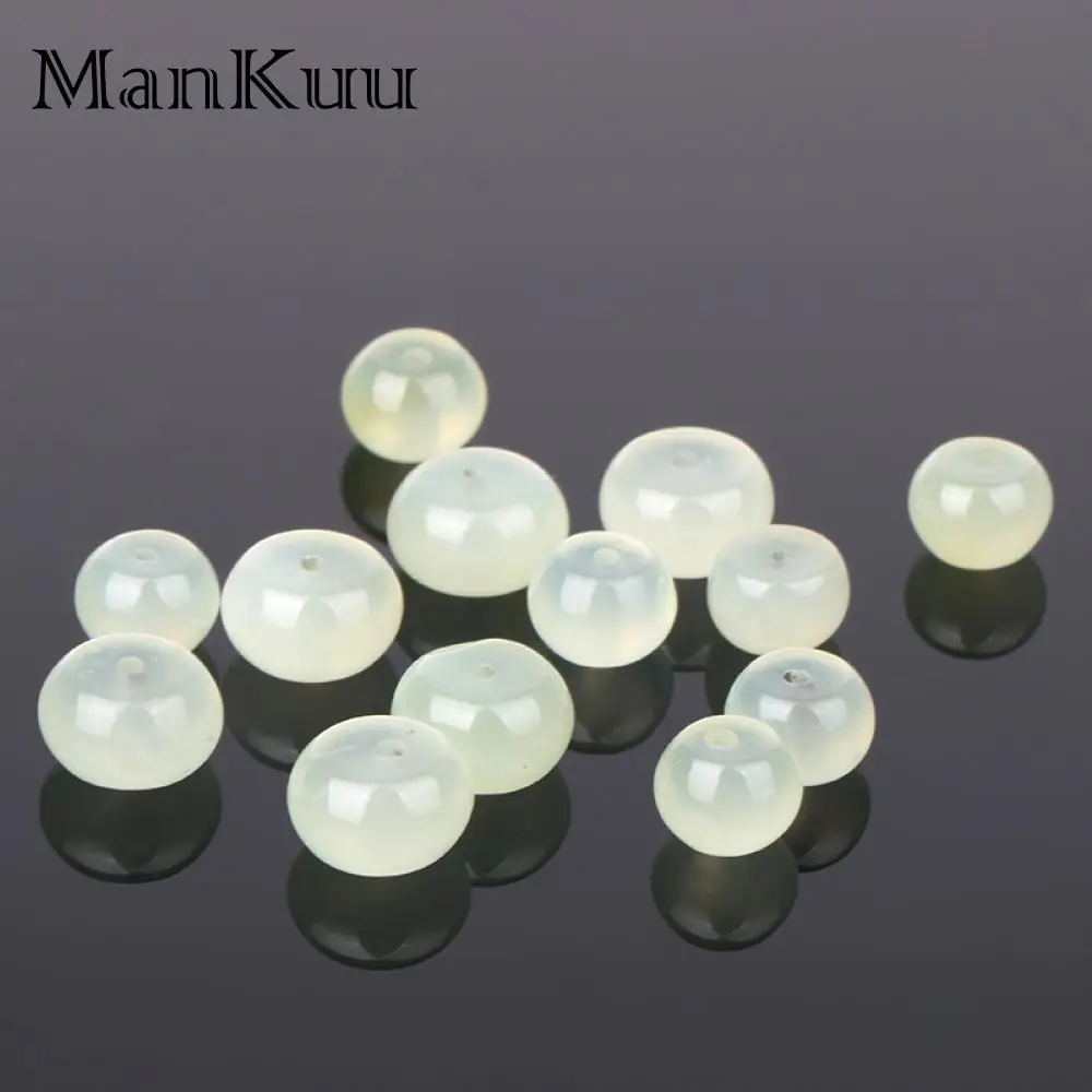 

Mankuu 6*8mm/6*10mm Abacus Pale Green Jades Wholesale Translucent Light Green Natural Stone Beads For Jewelry Making 20pcs/lot