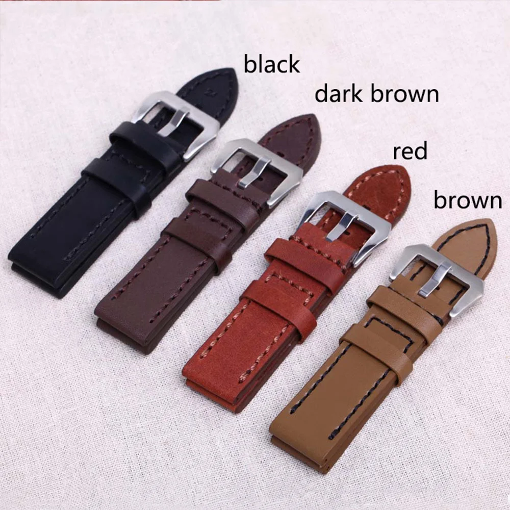 Genuine Leather Watchband For Wristwatch Straps 20mm/22mm/24mm/26mm Comfortable Breathable Sweatproof Straps Watch Accessories