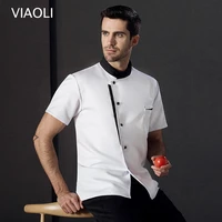 new chef jacket hotel chefs uniform short sleeve mesh breathable work clothes catering restaurant kitchen bakery wholesale 2019