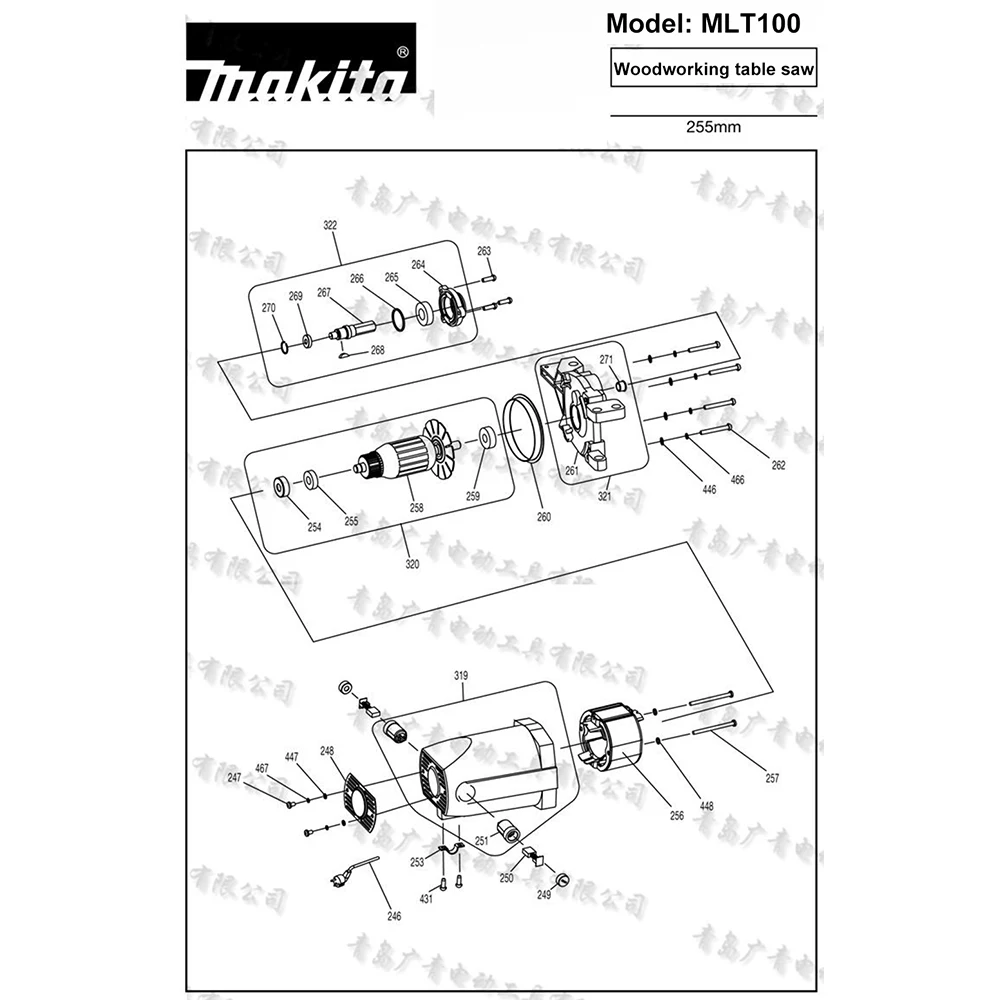 

Япония Makita MLT100 деревообрабатывающая Настольная пила компоненты аксессуары ротор статор переключатель корпус Угольная щетка корпус шестер...