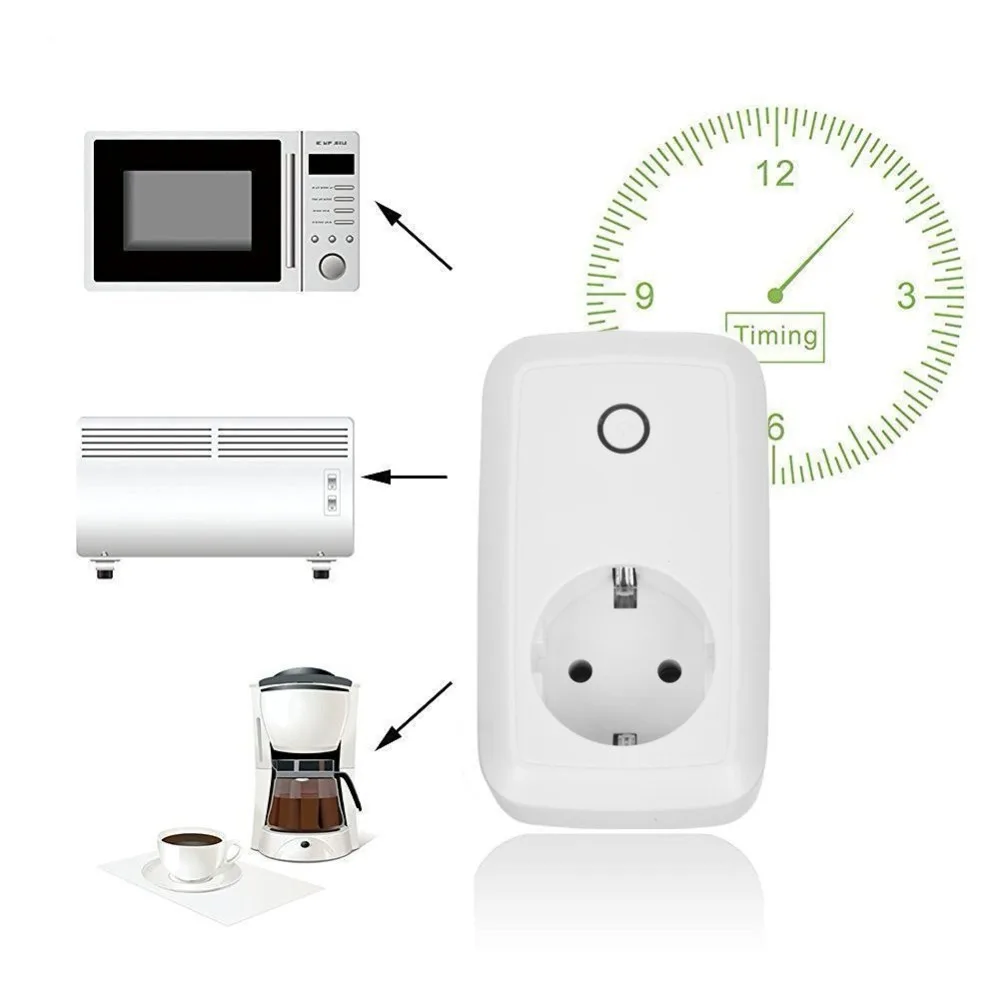 EU Plug WIFI Smart Switch Socket Audio Control Timing Wireless Outlet Voice Intelligent | Электроника