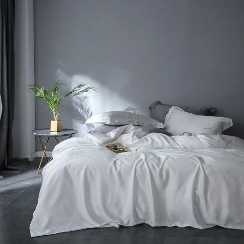 bedding set 3 Розовый, серый, белый Тенсел, шелк, мягкий комплект постельного белья, роскошная простыня, queen king size, простыня, постельный комплект, пододеяльник, parure de lit - Цвет: bedding set 3
