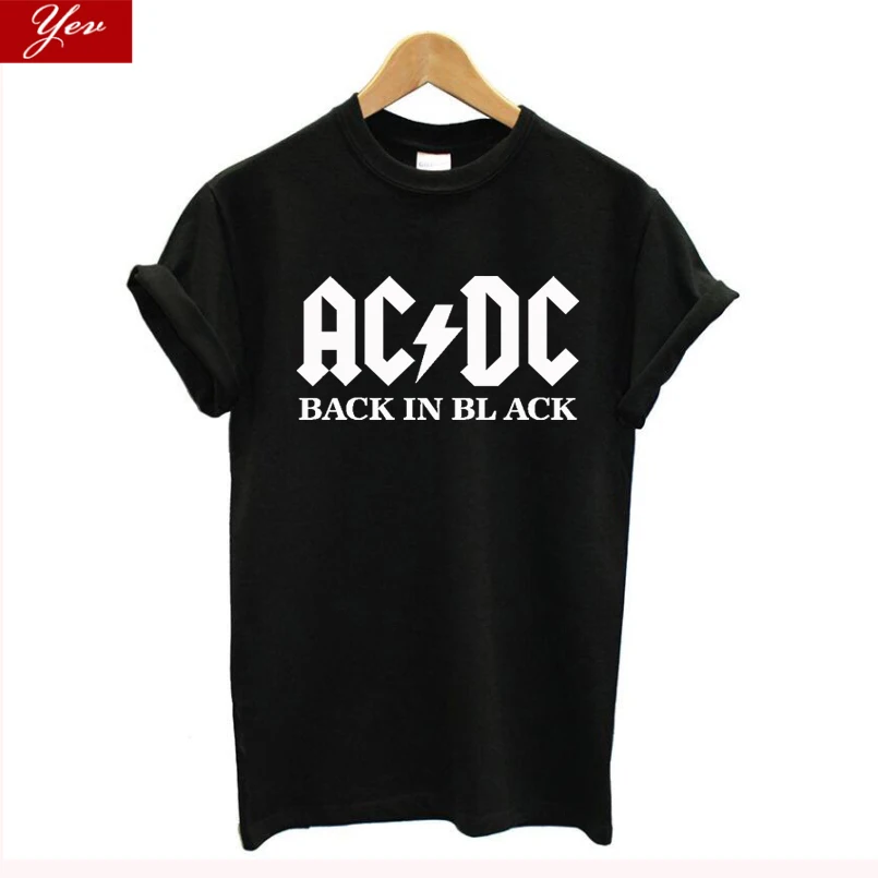 Уличная одежда AC/DC футболки женские/мужские рок-группа футболка размера плюс хлопок крутая футболка женская одежда винтажные Топы