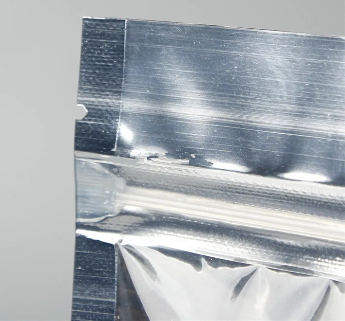 

100pcs/lot-8sizes Clear front Aluminized back Zip Lock Seal Bags for Food Sample Tea Candy Party Gift Packaging