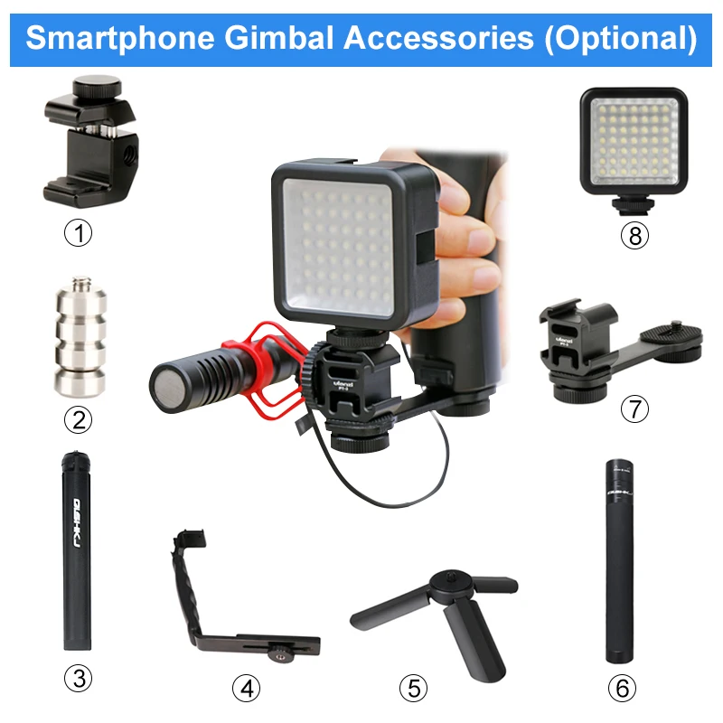 

DJI OM 4 Osmo Mobile 2 3 Accessories Triple Hot Shoe Mount Adapter Microphone Bracket for BY-MM1 for Zhiyun Smooth 4 Q