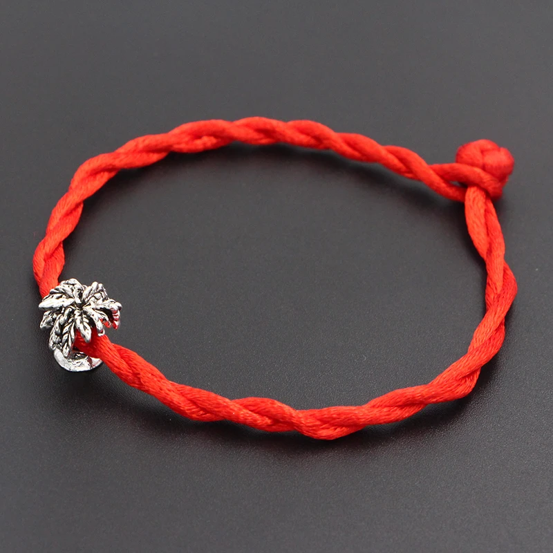 Новинка 2020 бусины из кокосового дерева 4 мм браслет с красной нитью Lucky Red ручной