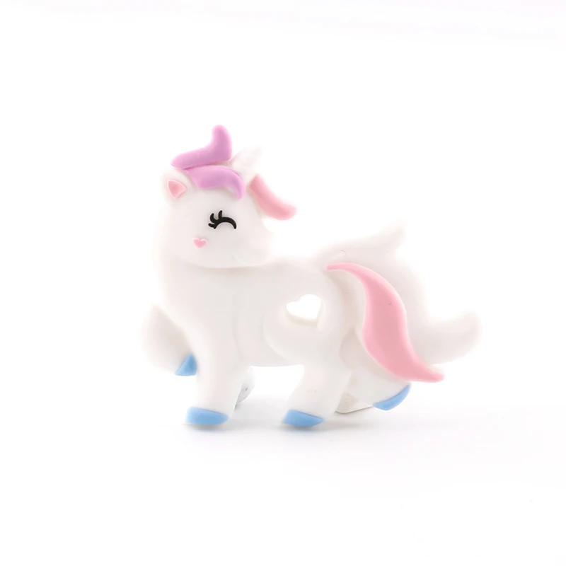 Unicorn Pink Let's make силиконовые животные мультфильм пятнистый олень пищевой силикон олененок мягкий Лось Лидер продаж новинка подарок Детские Прорезыватели патент владельца - Цвет: Unicorn Pink