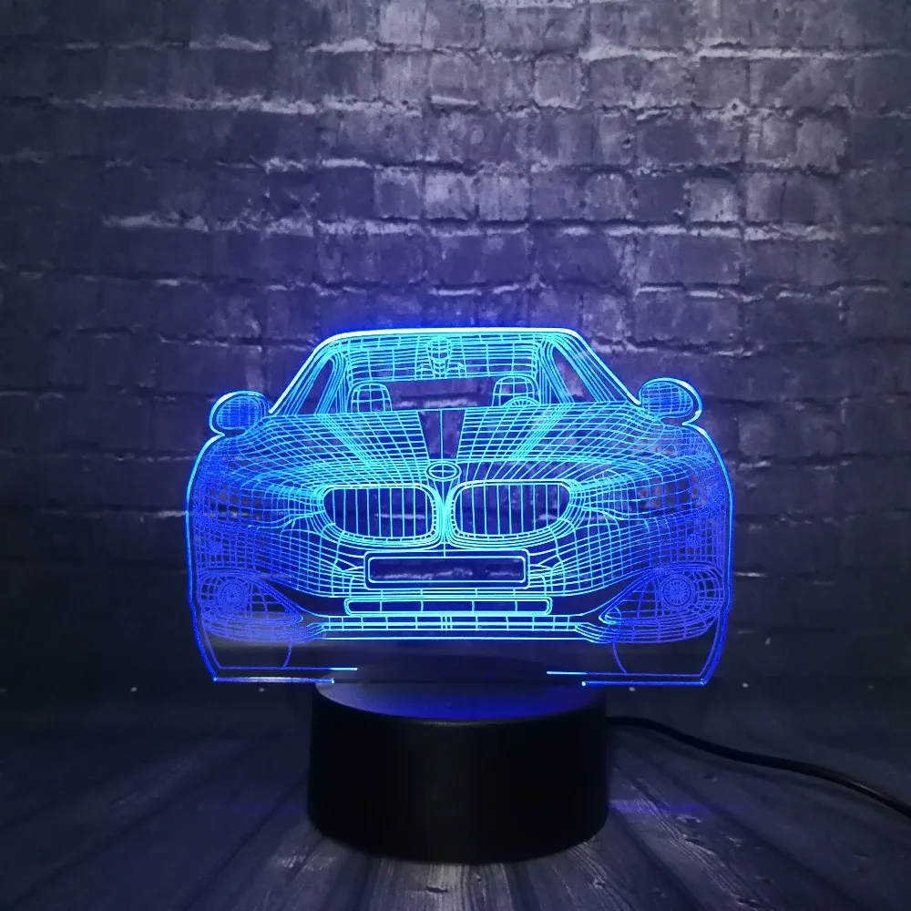 Роскошный автомобиль 3D светодиодный Ночной светильник украшения флэш-память USB