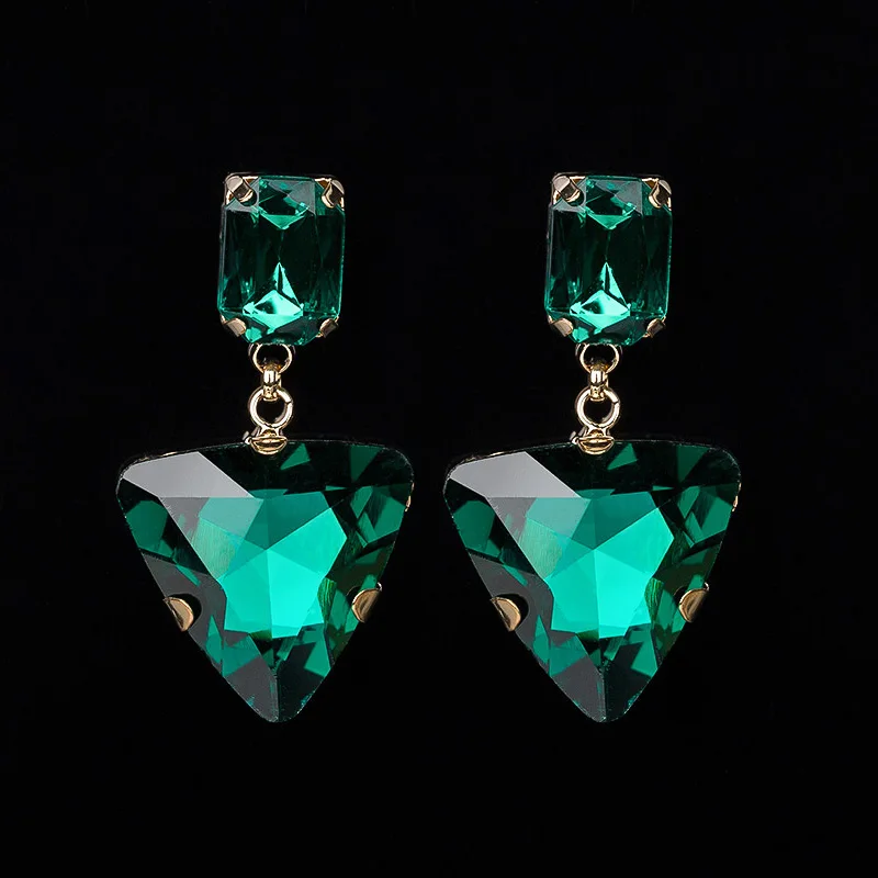 

Женские серьги с кисточками YFJEWE, треугольные стеклянные стразы, Длинные большие капли, ювелирное изделие, # E018