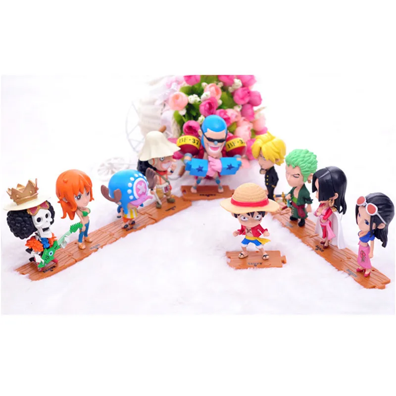 Аниме One Piece Figuras Toys 10 шт./лот см Чоппер Hancock Nami Zoro ПВХ фигурка модель игрушки куклы