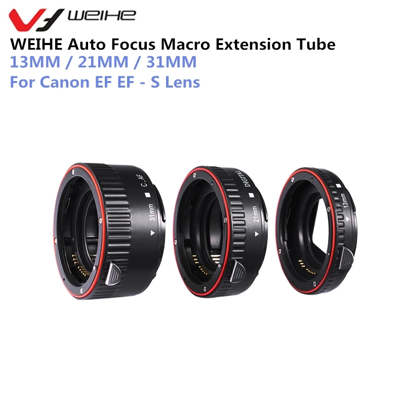 WEIHE Camera Len Extension Tube 13MM/ 21MM/ 31MM Auto Focus Macro Plastic For Canon EF EF-S Lens | Электроника