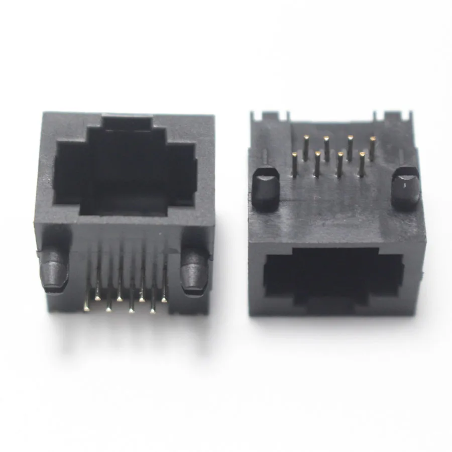 2 шт RJ45 сетевой разъем 8P8C 1P 2P 4P Модульный сетевой PCB разъем 8P вертикальный LAN адаптер DIP разъем металлический пластик - Цвет: 015