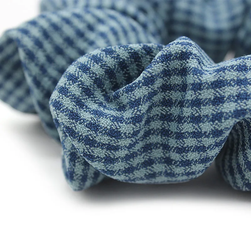 

2pcs Girls Gingham Scrunchies Hair Rope Band Rabbit Ear Scrunchies Cotton Ponytail Holder Women Headwear Bracelet