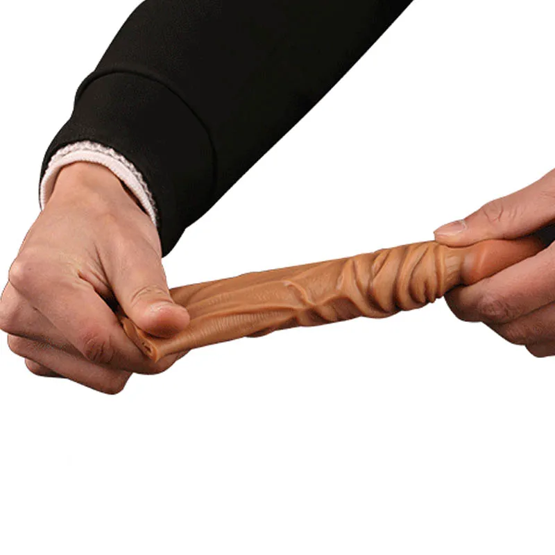 Skin Feeling Bend Huge Big dildo Realistic Artificial Penis Pumps &amp Enlargers Soft Silicone Dildos Double mouth Adult Sex Toys | Красота и