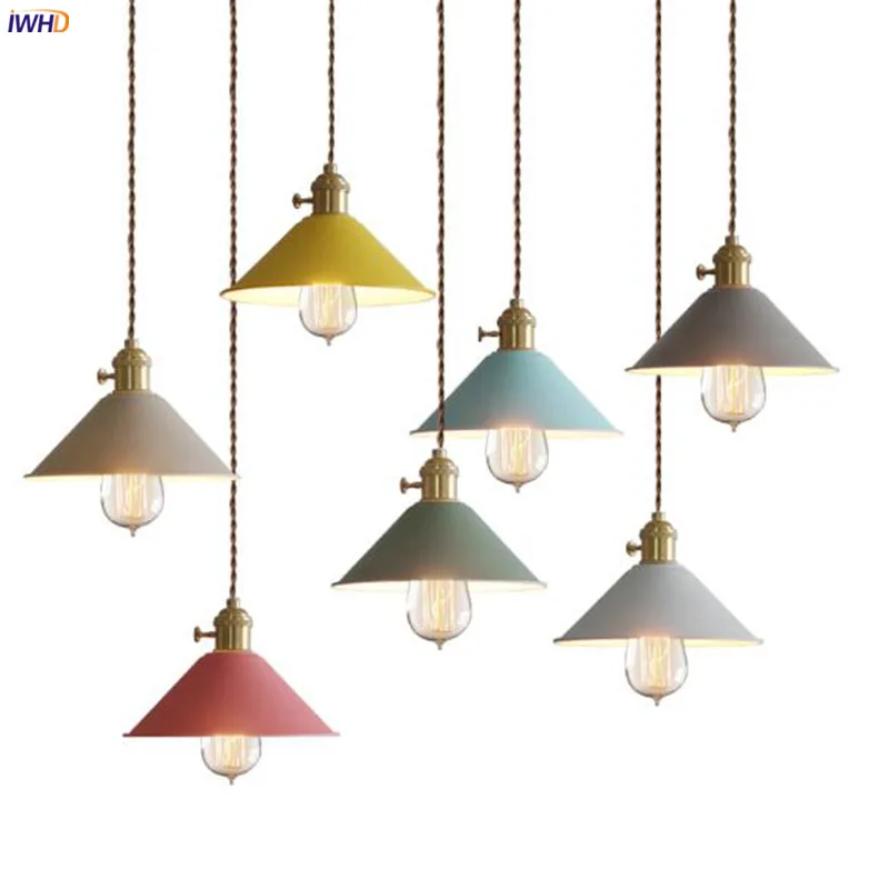 

IWHD Nordic Edison LED Pendant Lamp Kitchen Dinning Room Bar Cafe Modern Hanging Light Hanglamp Luminaire Suspendu Suspension