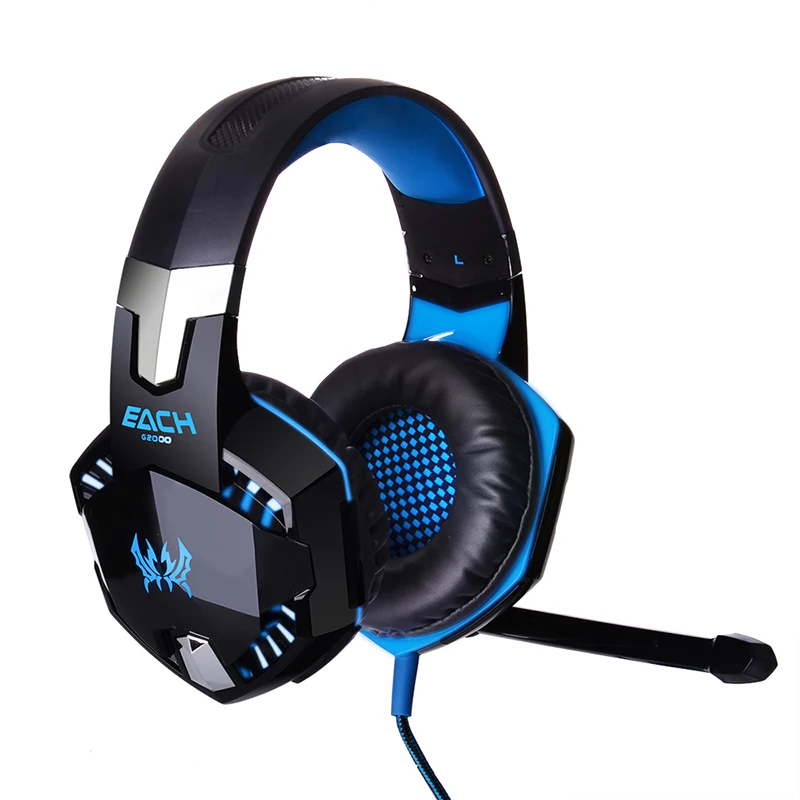 KOTION EACH G2000 Gaming Headset For Computer Laptop PC Adjustable Microphone Games Headphone with LED Lights | Электроника