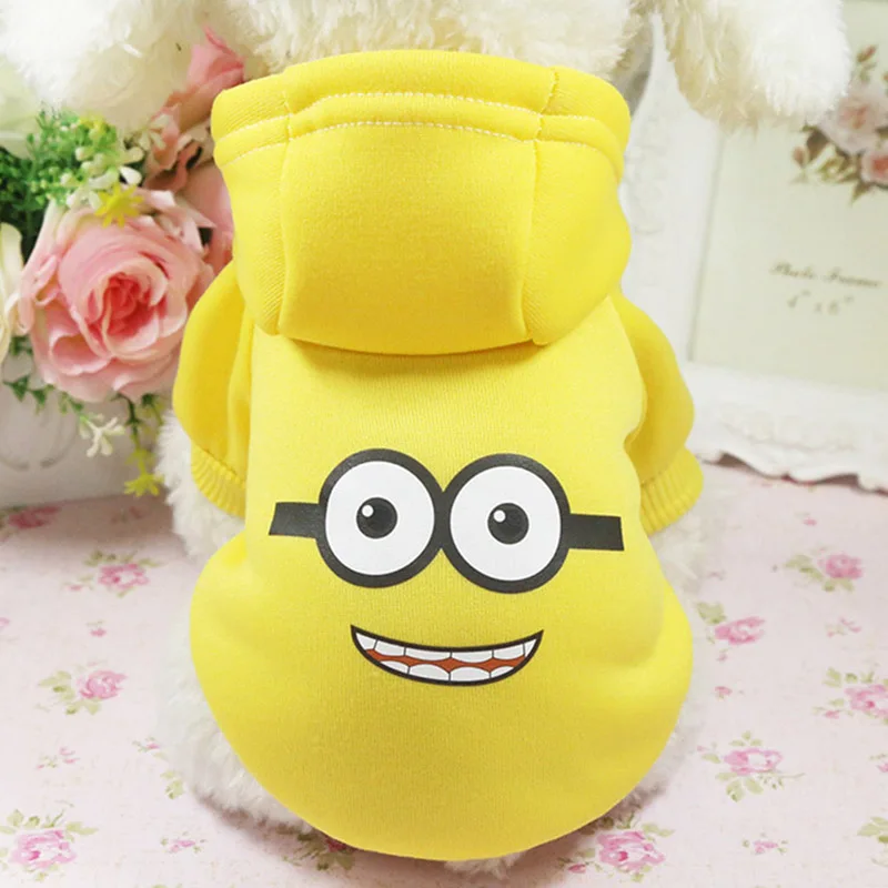 D-Minions Fashion Pet Dog Hoodie Coat Winter Dog Clothes for Small Dogs Chihuahua Yorkies Sweatshirt Puppy Cat Costume Dogs Pets Clothing - Цвет: D-Minions