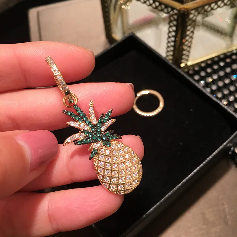 Женские серьги подвески Queen Lotus сережки в виде ананасов ювелирные изделия с