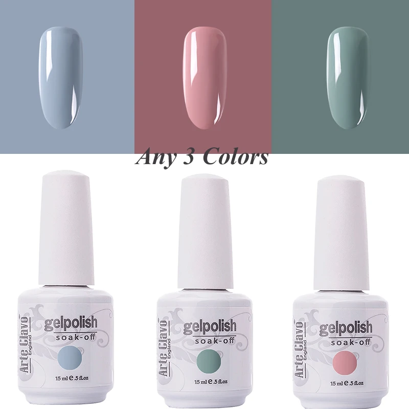 Any Three Color Arte Clavo, 15 мл, новинка, 131 цветов, дизайн ногтей, замачиваемый блестящий гель, УФ светодиодный Гель-лак для ногтей, Гель-лак, набор для маникюра - Цвет: Any Three Color