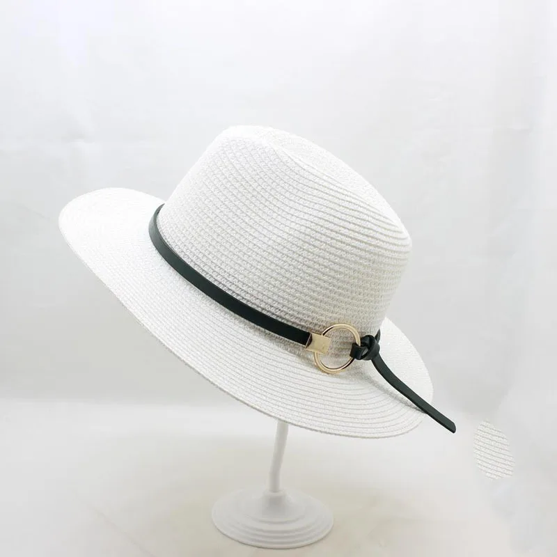 2019 Лето Соломенная шляпка мужские Панамы плоские края Женская солнцезащитная