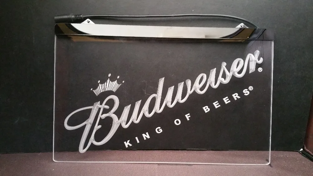 B-256 Budweiser Король пивной бар Паб Клуб 3d знаки светодиодный неоновый светильник