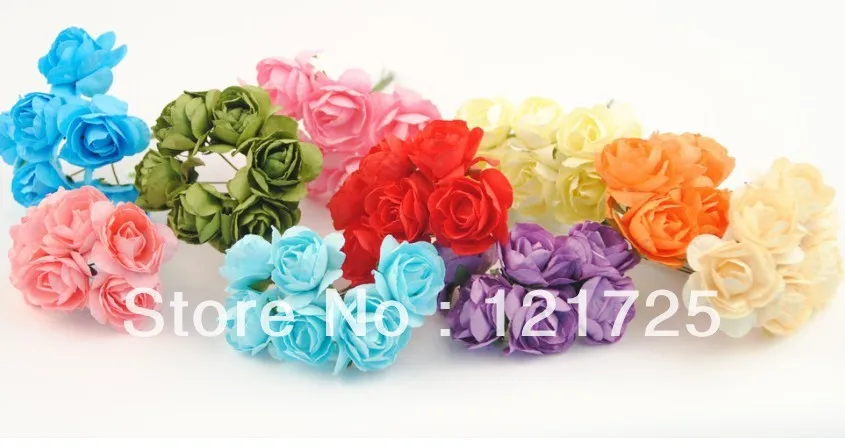 

Mini artificial Flower Hand Made paper flowers for candy box Small Wedding Bouquet Scrapbooking decoration