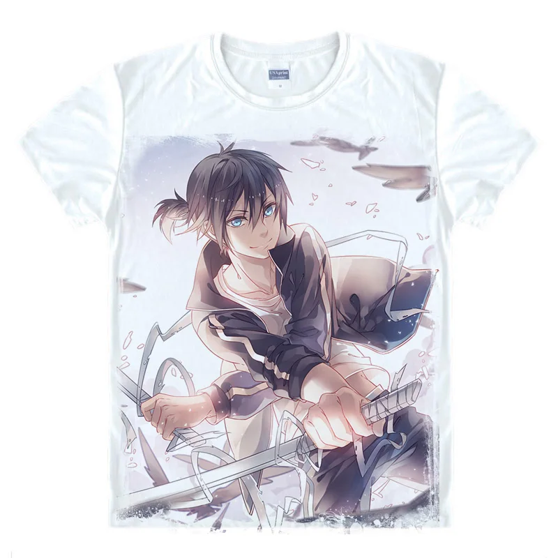 Японский аниме Noragami косплей Yato принт с коротким рукавом футболки Iki Hiyori Топы