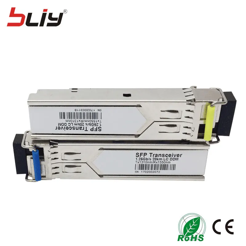 1 пара разъем lc модуль GBIC WDM/Двунаправленный SFP 1.25 г Cisco Compatible 20 км mini gbic трансивер