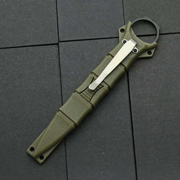 Karambit 176T фиксированный нож D2 стальной ползуб лезвия ABS оболочка для охоты на открытом воздухе выживания тактический карманный прямой нож EDC инструменты - Цвет: Green sheath