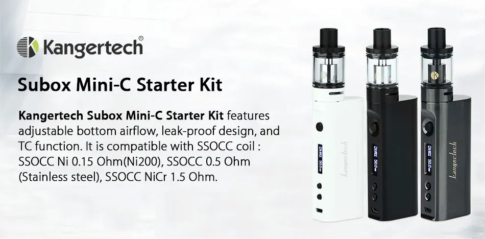 Kangertech Subox Mini-C стартовый комплект с 3 мл Protank 5 атомайзером и 50 Вт макс. выход Электронная сигарета Vape Subox Mini-C комплект без батареи