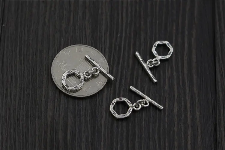 Wholesale Fine Jewelry Accessories 925 Sterling Silver Color Flower Carved Charms OT Toggle Clasps For Pearl Jewelry