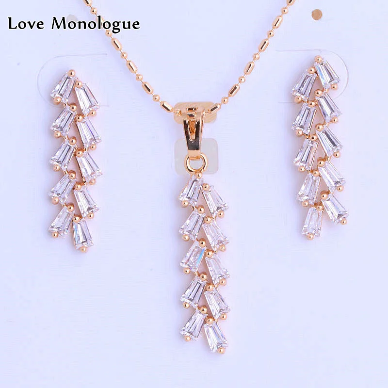 Любовь Монолог Очаровательный Белый Кубический Цирконий Ювелирные Наборы для