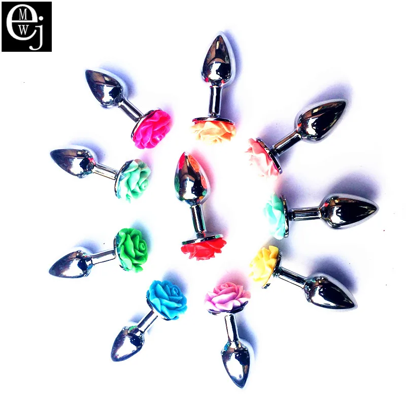 Новинка металлическая Анальная пробка EJMW Rose Gem S размером 28*70 мм из нержавеющей
