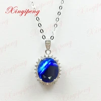 925 sterling silver with 100 natural female sapphire pendant necklace fashion jewelry