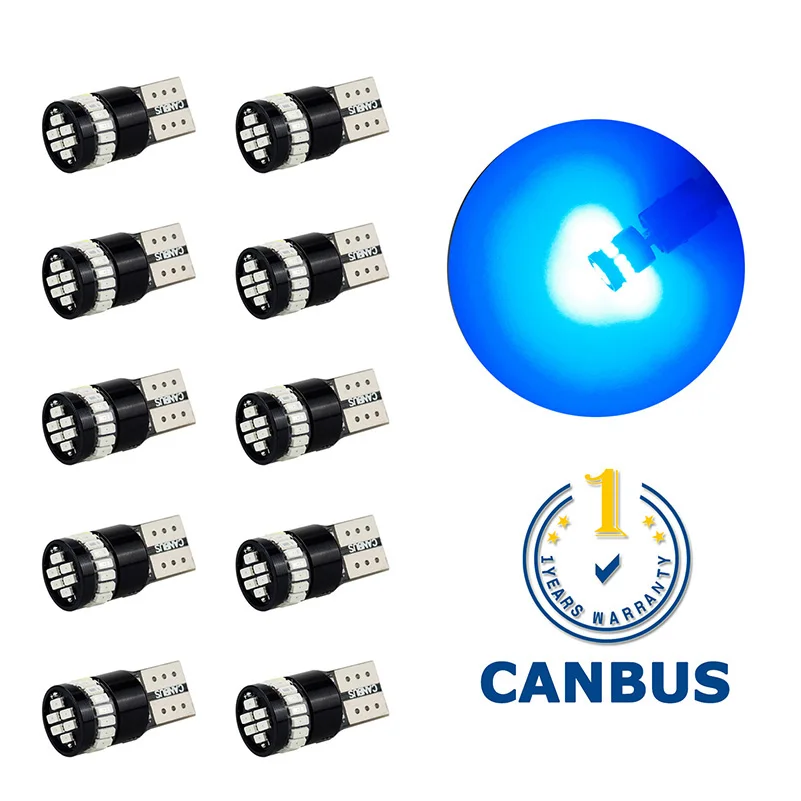Синий 10x Canbus W5W T10 LED Bulb Interior Light for Mercedes Benz W204 W203 W124 W211 W212 W220 C E S Class Car Parking Lamp - Испускаемый цвет: Синий