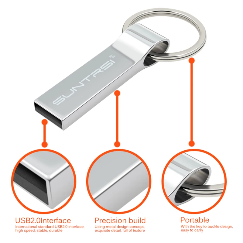 Suntrsi USB флешка 128 Гб 64 Флешка металлическая высокоскоростная 2 0 32 мини Бесплатная