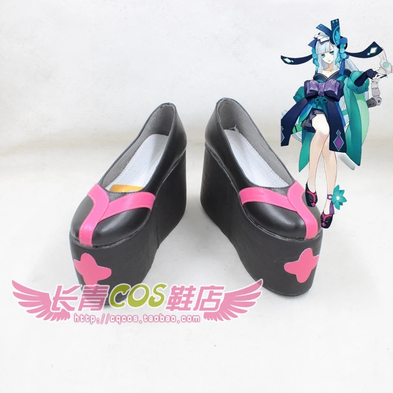 

Onmyoji Aoandou Girls Thick Heel Black Daily Cosplay Shoes C006