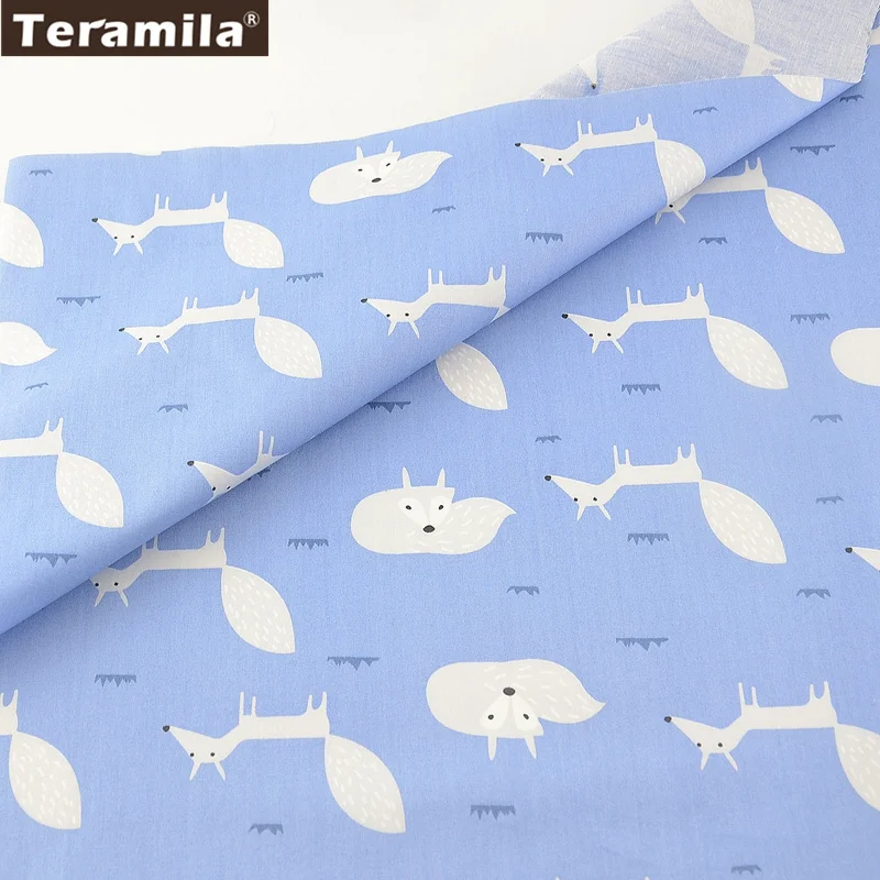Teramila ткань 100% хлопок мультфильм лисы стиль Twill материал шитье простыня DIY детское