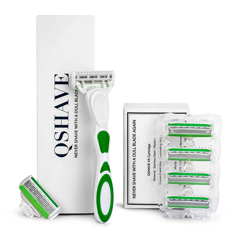QSHAVE Green Series 5 слойная бритва для женщин